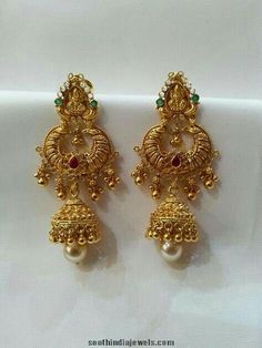 Chandbalis Earrings Gold, Chandbali Earrings Gold, Bali Earrings, Gold Bridal Jewellery Sets, Gold Bridal Earrings