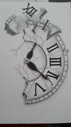 Clock Drawings, Drawing Dragon, Monster Tattoo, Clock Tattoo Design, Clock Tattoo, Cool Pencil Drawings, Meaningful Drawings, Art Sketches Pencil, Art Drawings Sketches Pencil