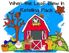 the leaf that blew in retelling pack includes an image of a barn and farm animals