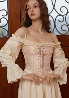 Materials: Shell: 100% Polyester Lining: 100% Cotton Features:  Fish-bone hold  Adjustable shoulder straps Best Corset, Brunette Aesthetic, Cottage Dress, Victorian Modern, Wool Clothing, Lace Corset, Fish Bone, Modern Dress, Historical Fashion