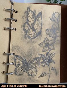 Sketchbook Butterfly, Aesthetic Sketch, Magic Runes, Butterfly Sketch, Arte Grunge, Butterfly Drawing, Art Diary