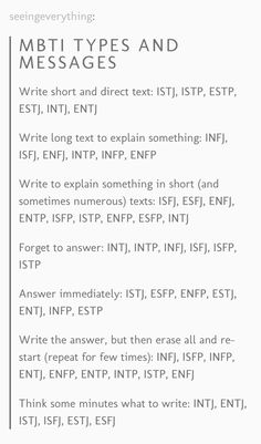 Types texting Mbti Charts, 16 Personality Types, Infj Type, Intp Personality, Infj Personality Type, Intj Personality