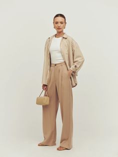 Mason Pant - Long | Reformation Formal Clothing Women Pants, Formal Ladies Pants, Mason Pant, Wide Leg Pants Outfit, Leg Pants Outfit, Loose Trousers, French Girls, Fashion People, High Rise Pants