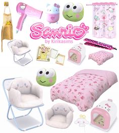 various toys and accessories are arranged in the shape of a child's bed