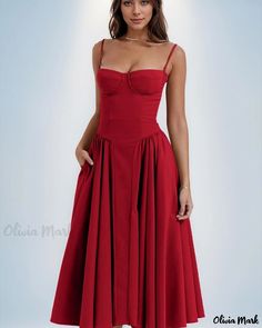 Olivia Mark - Elegancia atemporal: Maxivestido vintage sin mangas a la moda cortesana Sleeveless Outfit, Fitted Midi Dress, Dress Sleeve Styles, Sling Dress, Vestidos Vintage, Summer Chic, Mid Length Skirts, Vintage Elegant, Waist Dress