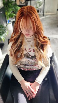 Copper Hair With Blonde, Red Hair With Blonde Highlights, Red Blonde Hair, Red Hair Inspo, Dyed Hair Inspiration, Hair Color Auburn, Pretty Hair Color, Blonde Hair With Highlights