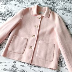 Size OS Chest 104CM Length 62CM Condition:Like new Korea Design, Womens Jackets, Pink Jacket, Wool Jacket, Cute Pink, Baby Pink, Vest Jacket, Favorite Outfit, Fashion Inspo