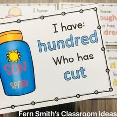 3rd Grade Sight Words I Have Who Has Card Game by Fern Smith's Classroom Ideas Elementary School Teacher