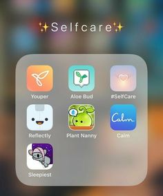 an iphone screen showing the icons for self care