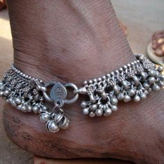 Beautiful Indian anklets. Indian Anklets, Sterling Silver Anklets, Leather Anklets, Anklet Tattoos