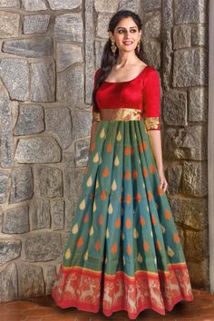 Indian dresses Patola Long Frock Designs, Ikkat Gown Designs, Ikkat Long Frocks For Women, Ikkat Long Frocks Indian, Patola Print Long Frocks, Orang India, Ikkat Dresses, Designer Anarkali Dresses