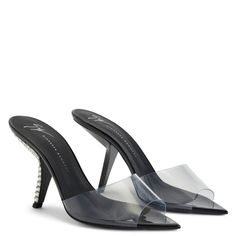 MYSTERO Giuseppe Zanotti Heels, Giuseppe Zanotti, Crystal Rhinestone, Black Leather, Womens Sizes, Heels, Leather, Black