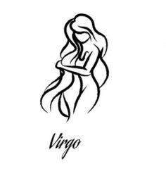 the virgo logo is shown in black and white, with an image of a woman's head