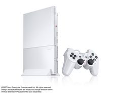two video game controllers sitting next to each other on a white background with the words sony entertainment