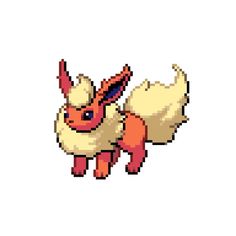 an image of a pixelated pokemon character with long legs and tail, standing in the air