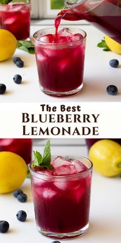 the best blueberry lemonade is made with fresh berries and mint