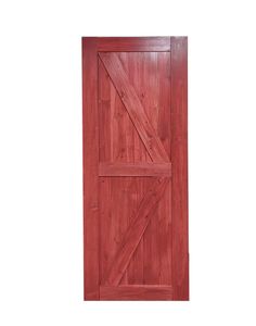 a red wooden door on a white background