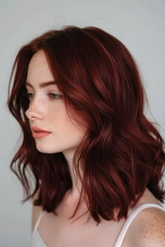 Red Cool Hair Color, Dark Copper Hair Fair Skin, Level 5 Auburn Hair Color, Eyebrow Color For Red Hair, Dark Hair Color Inspiration, Brown Hair To Red Hair Before And After, Dark Auburn Red Hair Color, Hair Color Ideas Red Brown, Red Hair Color For Brunettes