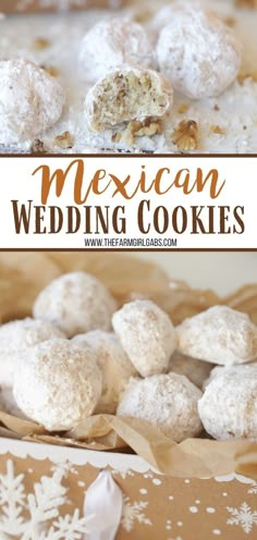 mexican wedding cookies with powdered sugar on top