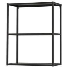 a black shelf with three shelves on each side