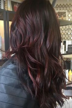 Dark Strands On Brown Hair, Wine Colored Balayage, Dark Maroon Hair Highlights, Wine Brown Hair Color, Dark Wine Red Hair Highlights, Light Brown Hair With Burgundy Lowlights, Brunette With Dark Red Highlights, Brown With Maroon Highlights, Subtle Cherry Brown Hair