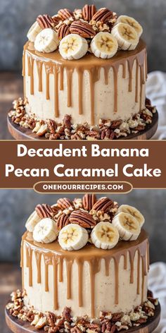 this decadent banana pecan caramel cake is the perfect dessert for any special occasion