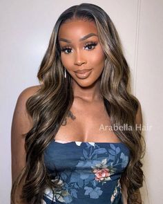 Balayage Highlight Body Wave Human Hair Wig - 6x5/13x4 Lace Front Pre-