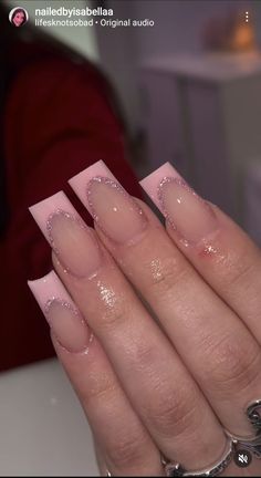 Pink Tip Nails, Work Nails, Simple Acrylic Nails, Short Square Acrylic Nails, Acrylic Nails Coffin Pink