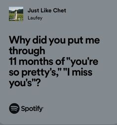 an ad for spotify with the caption'why did you put me through 11 months of your life so pretty? '