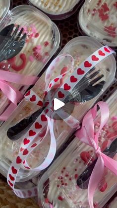 plastic containers filled with cupcakes and forks