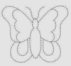 the outline of a butterfly is shown with dotted lines in front and behind it,