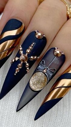 Gold Chrome Nails, New Years Nail Designs, New Years Eve Nails