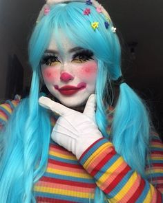 Silly Clown Makeup, Happy Clown Makeup, Clown Girl Makeup, Emo Clown, Clown Core Makeup, Pastel Clown, Cute Clown Makeup, Circus Makeup, Happy Clown