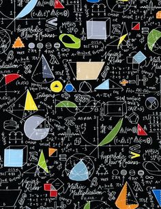 a black and white background with many different types of math symbols on it, as well as numbers