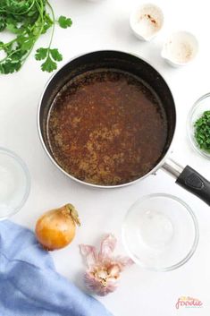 the ingredients to make this dish include onions, garlic and parsley