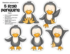 the penguins are all different sizes and colors