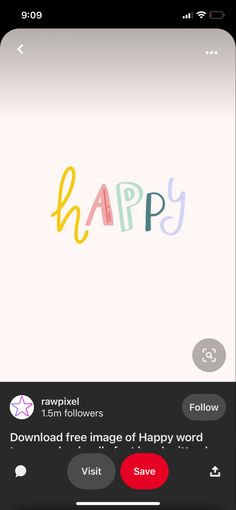 the text happy is displayed on an iphone's screen, and it appears to be in