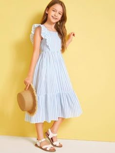 Striped Tee Dress, Earrings Aesthetic, Girls Frock Design, Girl Dress Patterns, Girls Casual Dresses, Kids Designer Dresses, Kids Fashion Dress, Kids Frocks