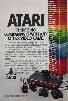 an advertisement for the atari video game system