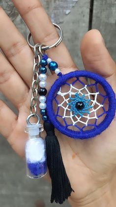 Diy keyring keychain dreamcatcher keychain evil eye Evil Eye Dream Catcher Diy, Dream Catcher Keychain Diy, Creative Things To Make, Diy Crafts Easy At Home