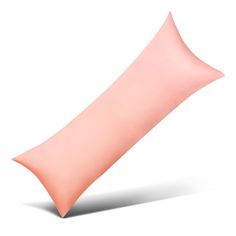 a pink pillow on a white background is shown in this image, it appears to be an empty cushion