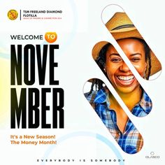 an advertisement for the new season of movember with a smiling woman wearing a straw hat