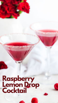 Raspberry Lemon Drop Cocktail Plum Vodka Cocktails, Valentines Cocktails Vodka, Raspberry Lemon Drop Martini Recipe, Raspberry Lemon Drop Cocktail, Valentine’s Day Drinks Alcohol, Valentine Cocktail Recipes, Valentine’s Day Drinks, Raspberry Lemon Drop Martini, Lemon Vodka Drinks