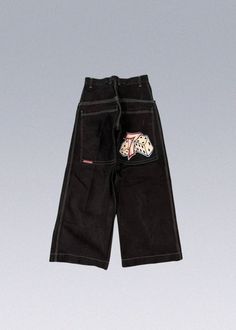 Vintage JNCO Jeans Y2K These Jnco Y2K Jeans feature a classic design that captures the essence of the 2000s fashion scene. With their wide leg, relaxed fit, and distinctive stitching, these jeans are a statement piece that will set you apart from the crowd. The attention to detail in the design ensures an authentic and unique look. - Details: 100% Cotton Super high quality and details Delivery within 2 weeks ☞ View MoreBranded Streetwear Black Graphic Print Y2k Pants, Y2k Black Pants With Graphic Print, Black Y2k Graphic Print Pants, Y2k Black Graphic Print Pants, Y2k Straight Leg Streetwear Pants, 90s High-waisted Jeans For Streetwear, Y2k High Waist Jeans For Streetwear, 90s Black Wide Leg Cargo Jeans, 90s Baggy Flare Cotton Jeans