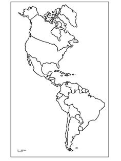 an outline map of the americas