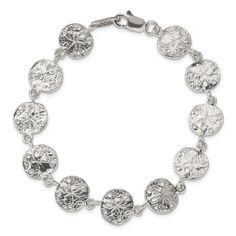 Introducing our stunning 925 sterling silver sand dollars bracelet for her! This beachy and ocean-inspired themed bracelet is perfect for women who love the seashore. Crafted from high-quality 925 silver, this silver seashell bracelet is a must-have for any summer outfit. Whether you're looking for a themed bracelet or a bracelet for women, this piece is sure to impress. With its intricate sand dollar design, this bracelet is the perfect addition to any jewelry collection. Don't miss out on this beautiful and unique beachy bracelet! Dollar Design, Beachy Bracelets, Seashell Bracelet, Womens Ankle Bracelets, Womens Cuff Bracelets, Womens Rings Fashion, Sand Dollars, Womens Earrings Studs, Ladies Diamond Rings