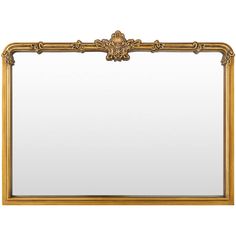 an ornate gold framed mirror on a white background