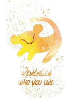 an orange and yellow dog with the words remember who you are on it's back