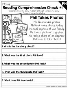 reading worksheet with pictures and words to help students learn how to read them