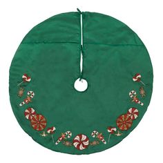 QTX191104 Holiday/Christmas/Christmas Stockings & Tree Skirts Green Tree Skirt, Candy Cane Tree, Candy Cane Christmas Tree, Beads Candy, Stocking Tree, Holiday Store, Vintage Christmas Tree, Christmas Candy Cane, Tree Skirt